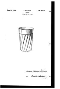 Hazel-Atlas #1709 Tumbler Design Patent D 90120-1