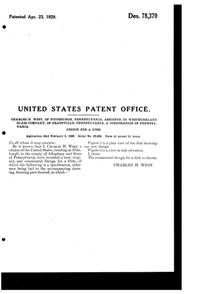 Westmoreland #1011 Cameo Diamond Plate Design Patent D 78370-2