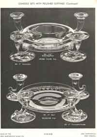 New Martinsville Console Sets with Polished Cuttings