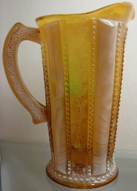 Greentown Holly Amber Pitcher