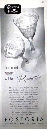 Fostoria Romance Ad