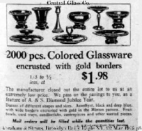 Central Glass Works Colored Glassware Advertisement