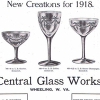 Central Glass Works #  25 Roses & Bows Etch