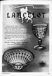 U. S. Glass Advertisement for Lancelot