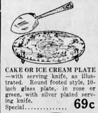 U.S. Glass Shaggy Daisy Cake Plate Ad