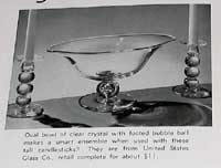 U. S. Glass Console Set Ad