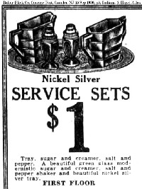 Hazel-Atlas Paperclip Shaker and Indiana # 600 Tea Room Service Set Advertisement