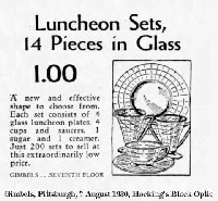 Hocking Block Optic Luncheon Set Advertisement