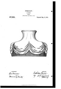 Pittsburgh Lamp, Brass & Glass Light Fixture Shade Design Patent D 47335-1 Pittsburgh Lamp, Brass & Glass Light Fixture Shade Design Patent D 47335-1