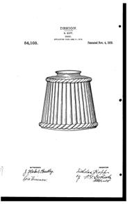 Pittsburgh Lamp, Brass & Glass Light Fixture Shade Design Patent D 54103-1 Pittsburgh Lamp, Brass & Glass Light Fixture Shade Design Patent D 54103-1