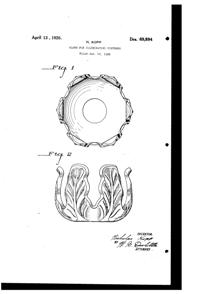 Pittsburgh Lamp, Brass & Glass Light Fixture Shade Design Patent D 69894-1 Pittsburgh Lamp, Brass & Glass Light Fixture Shade Design Patent D 69894-1