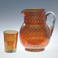 Bartlett-Collins "Spiral Optic" Pitcher & #416 Tumbler