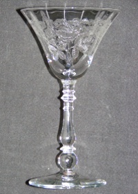 Bryce # 854-4 Stem w/ Floral Etch