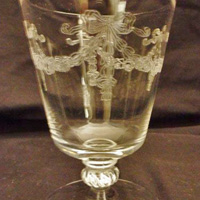 Bryce Footed Tumbler w/ #500 Needle Etch Bryce Footed Tumbler w/ #500 Needle Etch