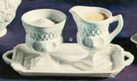 Indiana Lacette Creamer, Sugar & Tray