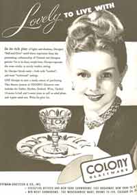 Indiana Colony Glass Ad for Classique Pattern