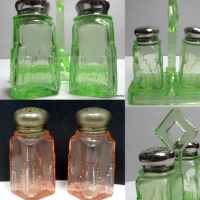 Unknown Salt & Pepper Shakers w/ Center Handle Tray