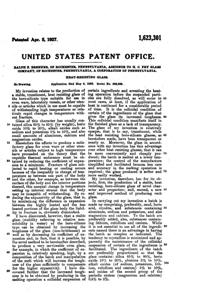 Fry Heat-resisting Glass Patent 1623301-1