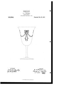 Fry Etched Goblet Design Patent D 50358-1