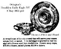 Heisey Pleat and Panel Soup Bowl and Plate Advertisement