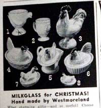Westmoreland Milk Glass for Christmas Ad