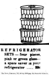 Jeannette Hex-Optic Refrigerator Set Advertisement