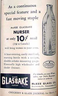 McKee Glass Co. Glasbake Nurser Ad