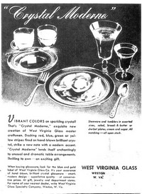 West Virginia Glass Specialty Crystal Moderne Advertisement
