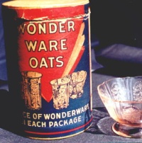 Macbeth-Evans American Sweetheart in Wonderware Oatmeal Box