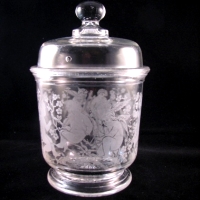 Maryland Glass Etching Works Table Set--Sugar w/ Etch #1142