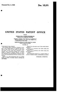Pitman-Dreitzer Jewel 2-Lite Candleholder Design Patent D142474-2