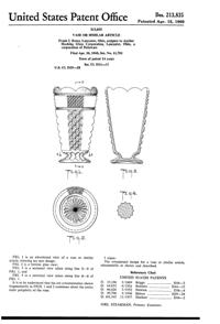 Anchor Hocking Wexford Vase Design Patent D213835-1