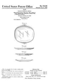 Anchor Hocking Plate Design Patent D216436-1