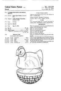 Anchor Hocking # 100/512 Chicken Set Design Patent D243429-1
