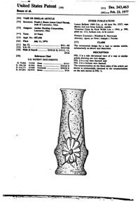 Anchor Hocking Rain Flower Vase Design Patent D243463-1