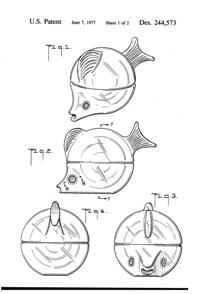 Anchor Hocking # 100/509 Fish Set Design Patent D244573-2