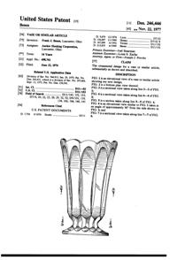 Anchor Hocking Fairfield Vase Design Patent D246446-1