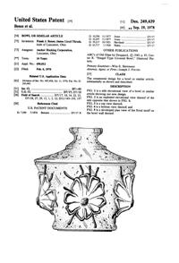 Anchor Hocking Rain Flower Cookie Jar Design Patent D249439-1