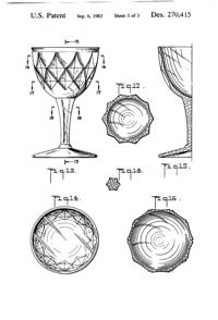 Anchor Hocking Crown Point Goblet & Stems Design Patent D270415-4