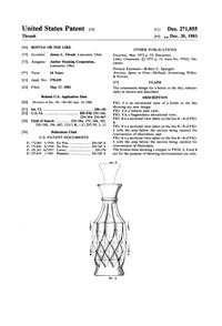 Anchor Hocking Crown Point Decanter Design Patent D271855-1