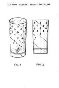 Anchor Hocking Tumbler, Bird Design Patent D285034-2