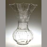 Viking #  42 Radiance Crimped Vase w/ Prelude Etch