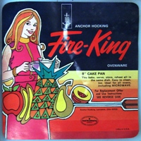 Anchor Hocking Fire-King Cake Pan Label