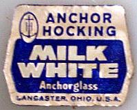Anchor Hocking Anchorglass Milk White Label
