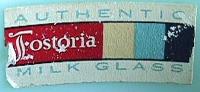Fostoria Milk Glass Label