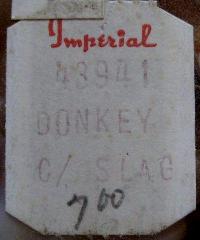 Imperial Caramel Slag Donkey Label