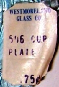Westmoreland # 506 Cup Plate Label