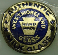Westmoreland Milk Glass Label