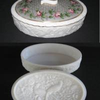 Consolidated #2553 Martelé Bird of Paradise Oval Candy Box w/ Charleton Decoration