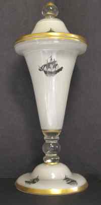 Co-Operative Flint # 489 Covered Rose Leaf Jar